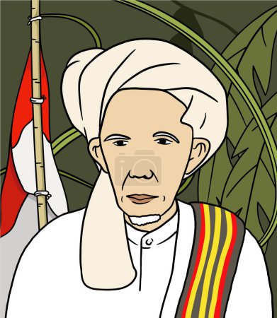 Ilustración de Ilustración del retrato del héroe de West Nusa Tenggara. Feliz Día de los Héroes Nacionales de Indonesia - Imagen libre de derechos