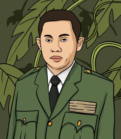 Ilustración de Ahmad Yani héroe retrato ilustración. Feliz Día de los Héroes Nacionales de Indonesia - Imagen libre de derechos