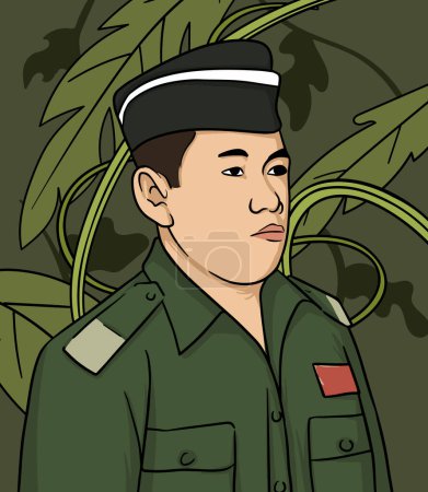 Ilustración de Siswondo Parman ilustración del retrato del héroe. Feliz Día de los Héroes Nacionales de Indonesia - Imagen libre de derechos