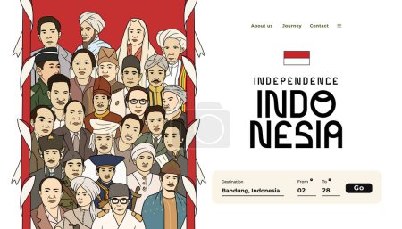 Téléchargez les illustrations : Selamat hari kemerdekaan Indonésie. traduction heureux indonésien indépendance jour illustration page de renvoi - en licence libre de droit