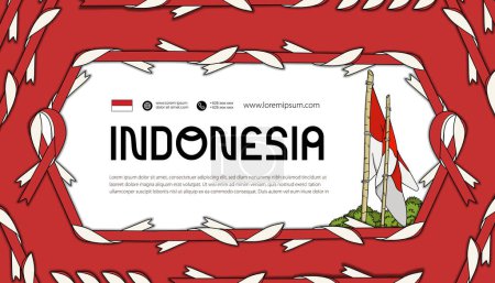 Illustration for Selamat hari kemerdekaan Indonesia. translation happy indonesian independence day illustration landing page - Royalty Free Image