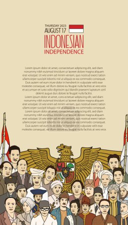 Téléchargez les illustrations : Selamat hari kemerdekaan Indonésie. traduction heureux indonésien indépendance jour illustration médias sociaux post - en licence libre de droit
