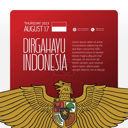 Téléchargez les illustrations : Selamat hari kemerdekaan Indonésie. traduction heureux indonésien indépendance jour illustration médias sociaux post - en licence libre de droit