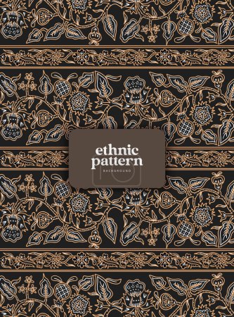 Illustration for Ethnic vector Indonesian floral batik pattern template - Royalty Free Image