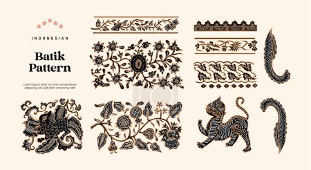 Illustration for Isolated javanese Batik pattern illustration - Royalty Free Image