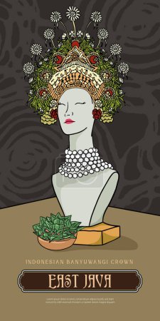 Ilustración de Ilustración de la corona de boda tradicional indonesia. Sombrero tradicional javanés oriental - Imagen libre de derechos