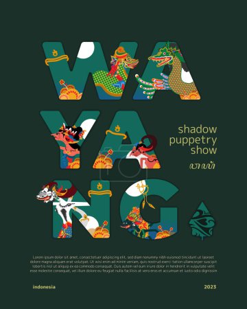 Ilustración de Marionetas indonesias Moderna ilustración de diseño plano para revista de portada - Imagen libre de derechos