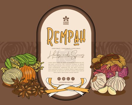 Téléchargez les illustrations : Design Emballage d'herbes indonésiennes et d'épices illustration Modèle vectoriel - en licence libre de droit
