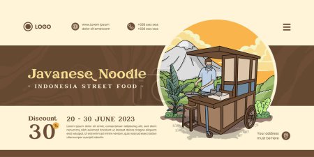 Illustration for Javanese noodle illustration for UI landing page template - Royalty Free Image