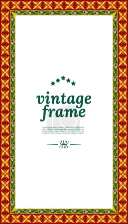 Illustration for Ethnic frame idea with indonesian pattern - Royalty Free Image