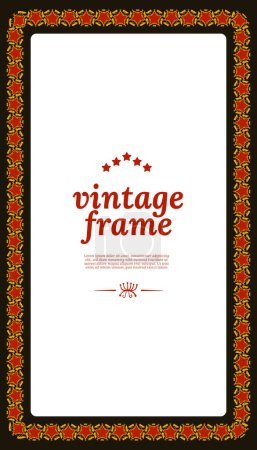 Ilustración de Idea de borde de marco vintage usando ilustraciones abstractas coloridas - Imagen libre de derechos