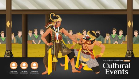 Ilustración de Idea de cartel de lujo con Cell sombreado Ilustración de la danza de la cultura indonesia - Imagen libre de derechos