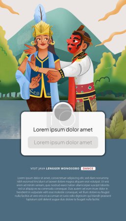 Illustration for Social Media post idea with Indonesia dancer illustration cell shaded style - Royalty Free Image