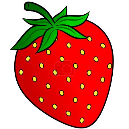 Téléchargez les illustrations : Illustration vectorielle de fraises. Vecteur de baies rouges pour logo, icône, signe, symbole, entreprise, design ou décoration. Clip art fraise rouge - en licence libre de droit