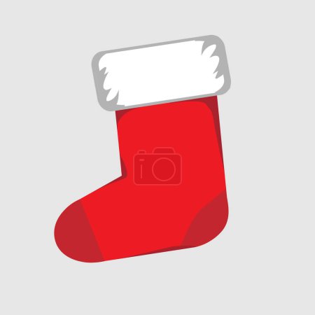 Téléchargez les illustrations : Botte rouge du Père Noël avec une fourrure blanche et une ceinture noire avec une boucle dorée. SPE 10 - en licence libre de droit