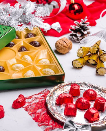 Photo for Traditional Christmas sweets close up background - Royalty Free Image