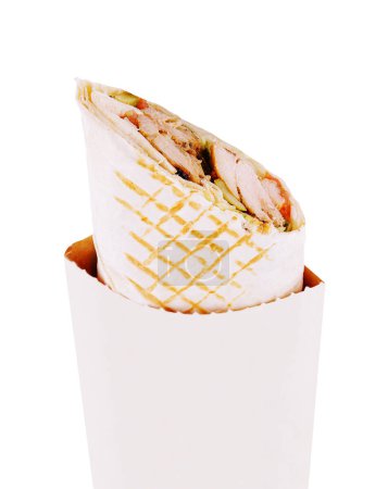 Téléchargez les photos : Doner kebab isolé sur fond blanc - en image libre de droit