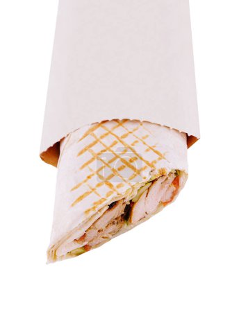 Téléchargez les photos : Doner kebab isolé sur fond blanc - en image libre de droit