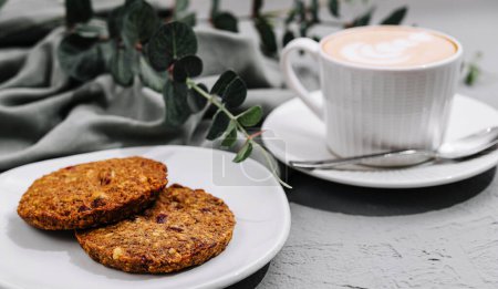 Oatmeal Cookies and cup of coffee