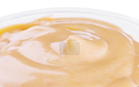 Foto de Pequeña olla de mayonesa de ajo de cerca - Imagen libre de derechos