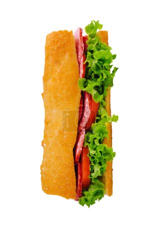 Sandwich italiano con salami y lechuga