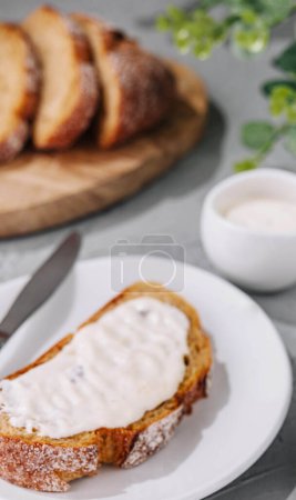 sandwich with ricotta cheese on plate