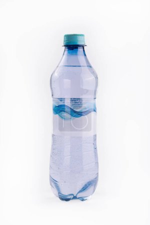 Photo for Isolated image of a sealed, transparent water bottle filled with liquid - Royalty Free Image