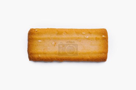 High-quality image of a golden butter biscuit against a white background