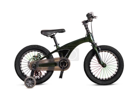 Sleek electric bike with fat tires and an eco-friendly design presented on a white background