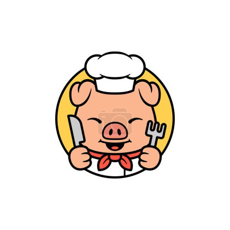 Foto de Chef de cerdo Ronda Logo Ilustración - Imagen libre de derechos