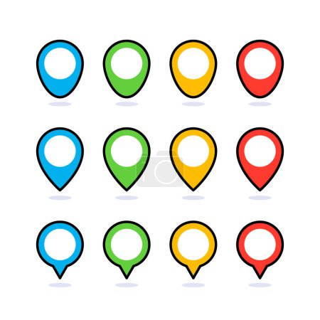 Ilustración de Conjunto de Checkpoint Icon Location Pins - Imagen libre de derechos