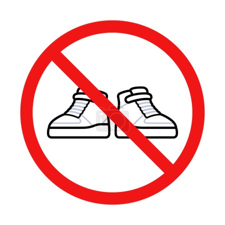 Foto de No Shoes Sign on White Background - Imagen libre de derechos