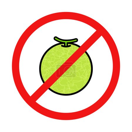 Foto de No Melon Sign on White Background - Imagen libre de derechos