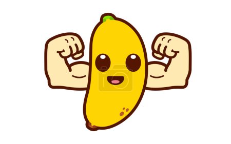 Foto de Cute Strong Banana Character Illustration - Imagen libre de derechos