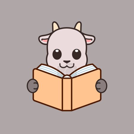Foto de Cute Goat Reading a Book - Imagen libre de derechos