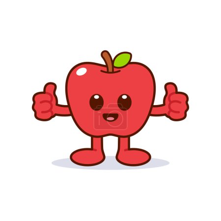 Foto de Cute Apple Character Giving Thumbs Up - Imagen libre de derechos