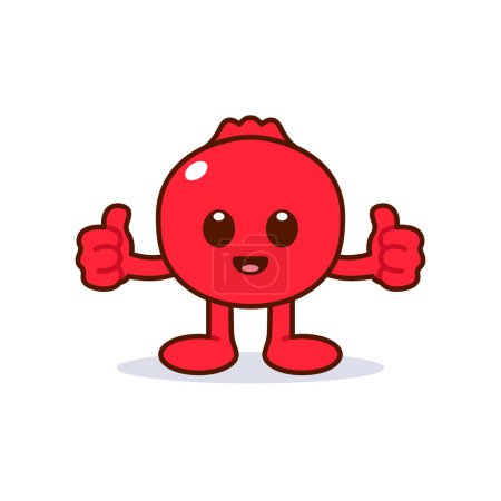 Foto de Cute Pomegranate Character Giving Thumbs Up - Imagen libre de derechos