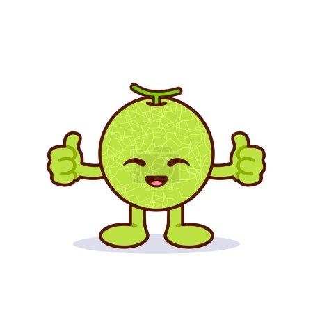 Foto de Cute Melon Character Giving Thumbs Up - Imagen libre de derechos
