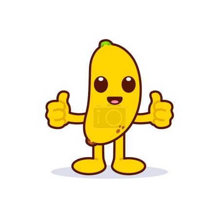 Foto de Cute Banana Character Giving Thumbs Up - Imagen libre de derechos