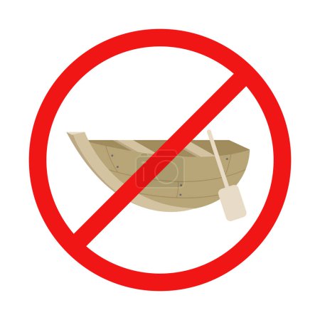 Illustration for No Boat Sign on White Background - Royalty Free Image