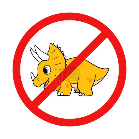Téléchargez les illustrations : Pas de dinosaure ou pas de tricératops Connexion Blanc Fond - en licence libre de droit