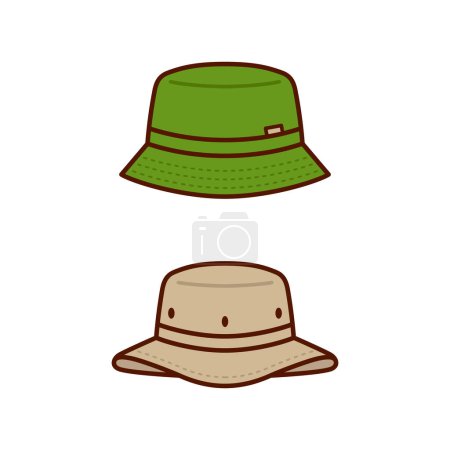 Bucket Hat Flat Design Illustrations