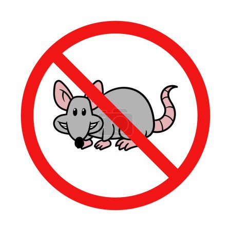 Illustration for No Rat Sign on White Background - Royalty Free Image