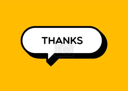 Illustration for Thanks Speech Bubble With Outline - Royalty Free Image