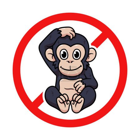 Foto de Vector sin signo de chimpancé sobre fondo blanco - Imagen libre de derechos