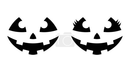 Vector Male and Female Pumpkin Faces