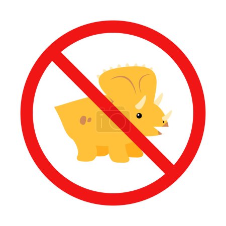 Illustration for No Triceratops or No Dinosaur Sign - Royalty Free Image