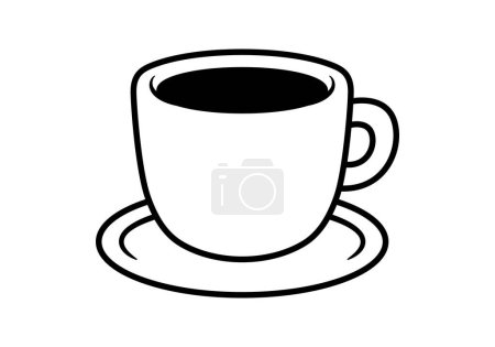 Foto de Ilustración taza de café con contorno negro - Imagen libre de derechos