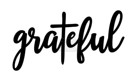 Illustration for Vector Grateful Text With Christian Cross - Royalty Free Image