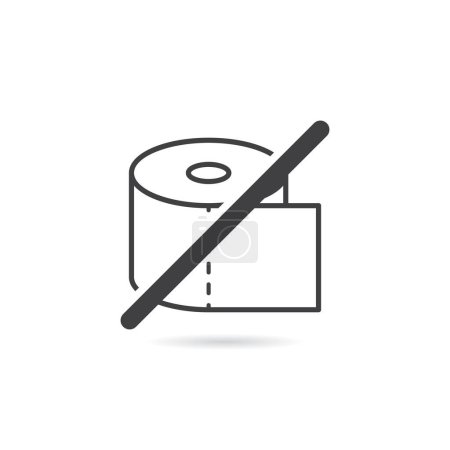 Vektor isoliert kein Toilettenpapier-Symbol